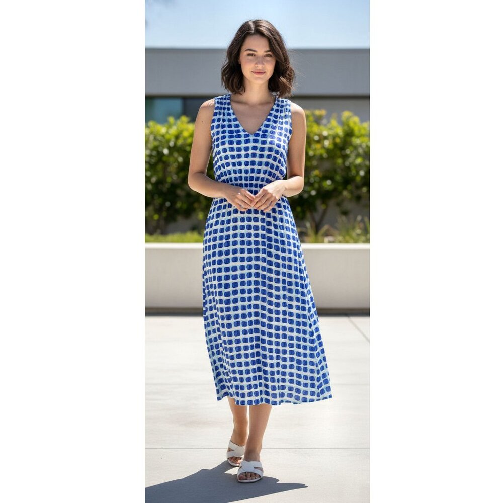 Kate Spade NY Island Stamp Tie Back Dress, Blue & White, Womens Size X-Small